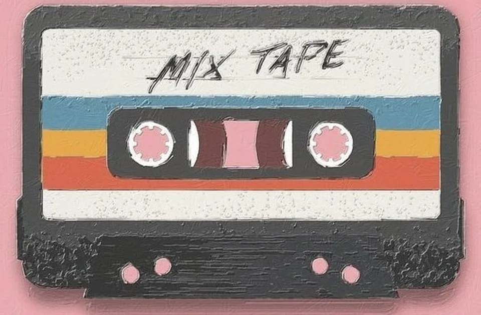 MIX TAPE라고 적힌 카세트테이프 일러스트